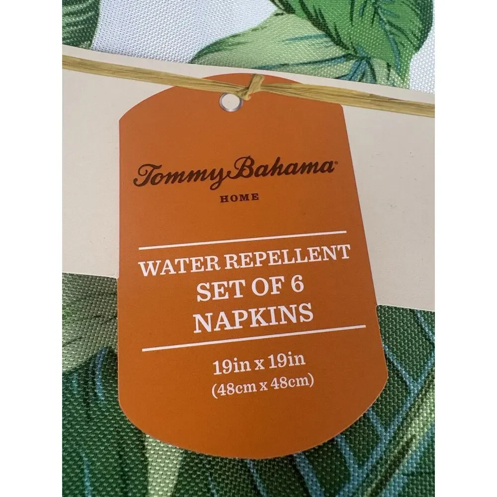 New Tommy Bahama Tropical Leaf Placemats Set of 4 W/ Matching Napkins Set Of 6